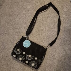 🌿5/$25 New initials inc. Black White boho Coachella Bag